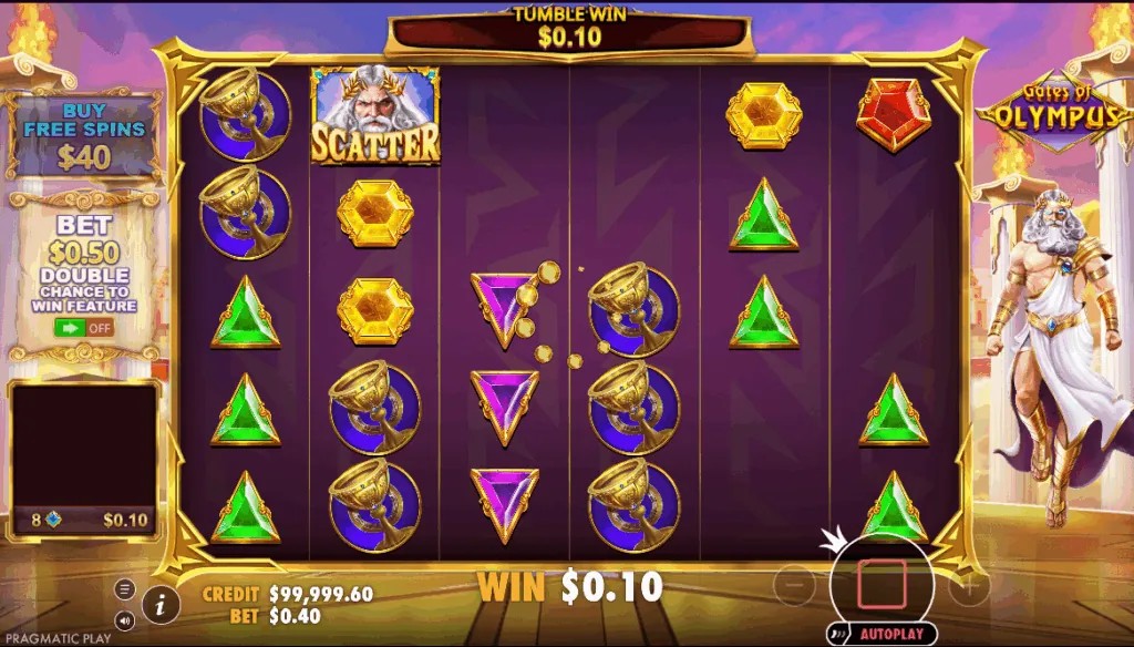 Gates of Olympus game interface and controls